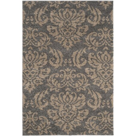 Safavieh 2 ft. 3 in. x 4 ft. Shag Power Loomed Accent Area Rug; Grey & Beige SG460-8013-24